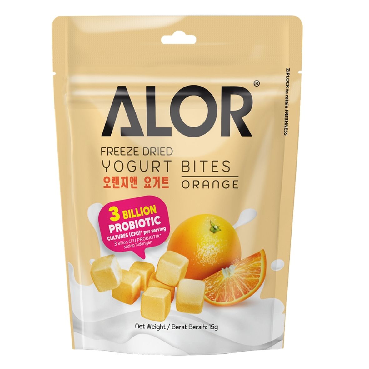 Alor Freeze Dried Yogurt Bites Orange Flavor 15g 