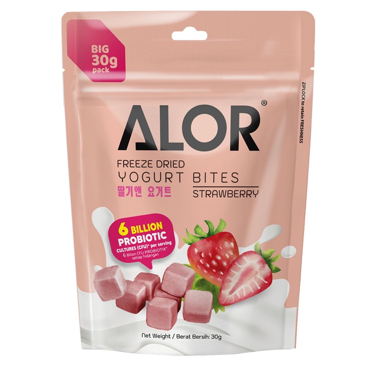 Alor Freeze Dried Yogurt Bites Strawberry Flavor 30g