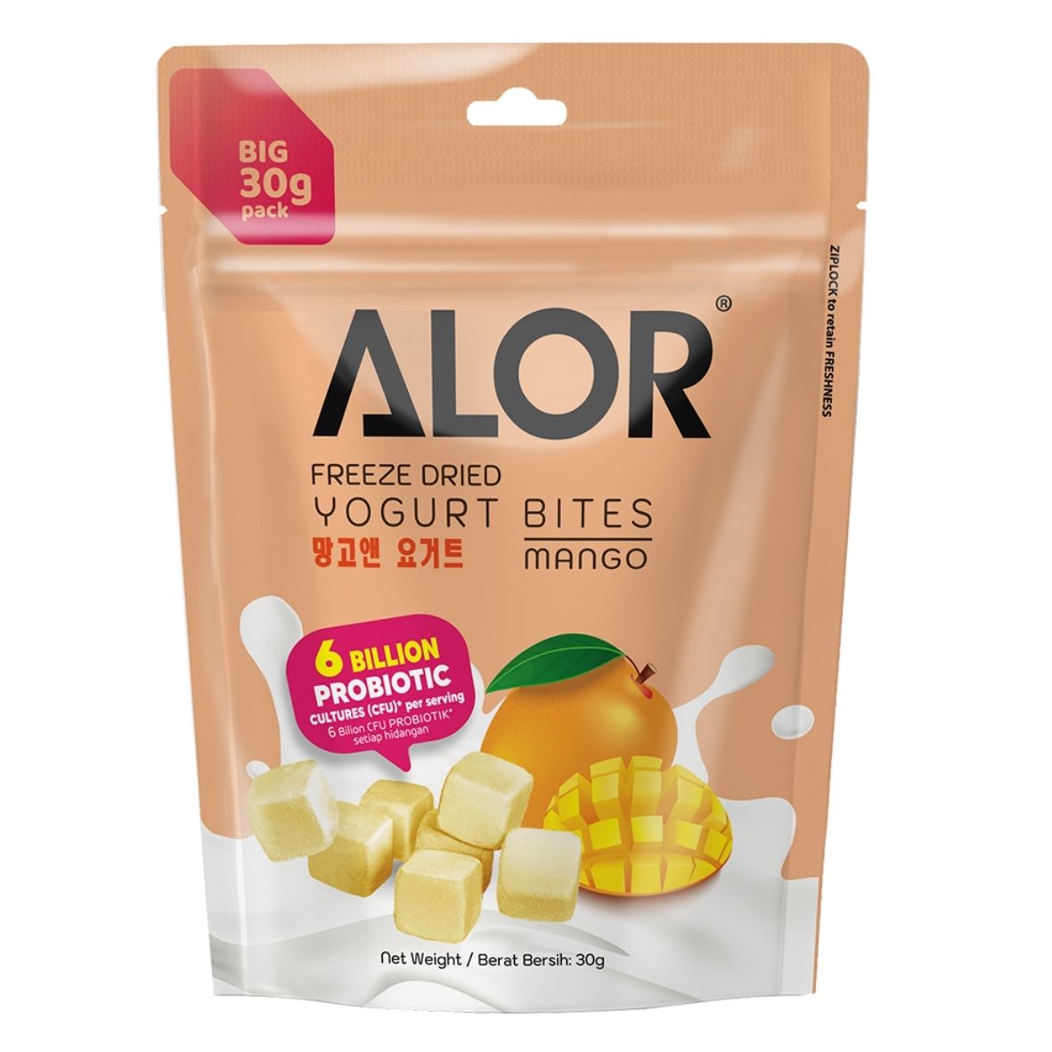 Alor Freeze Dried Yogurt Bites Mango Flavor 30g 