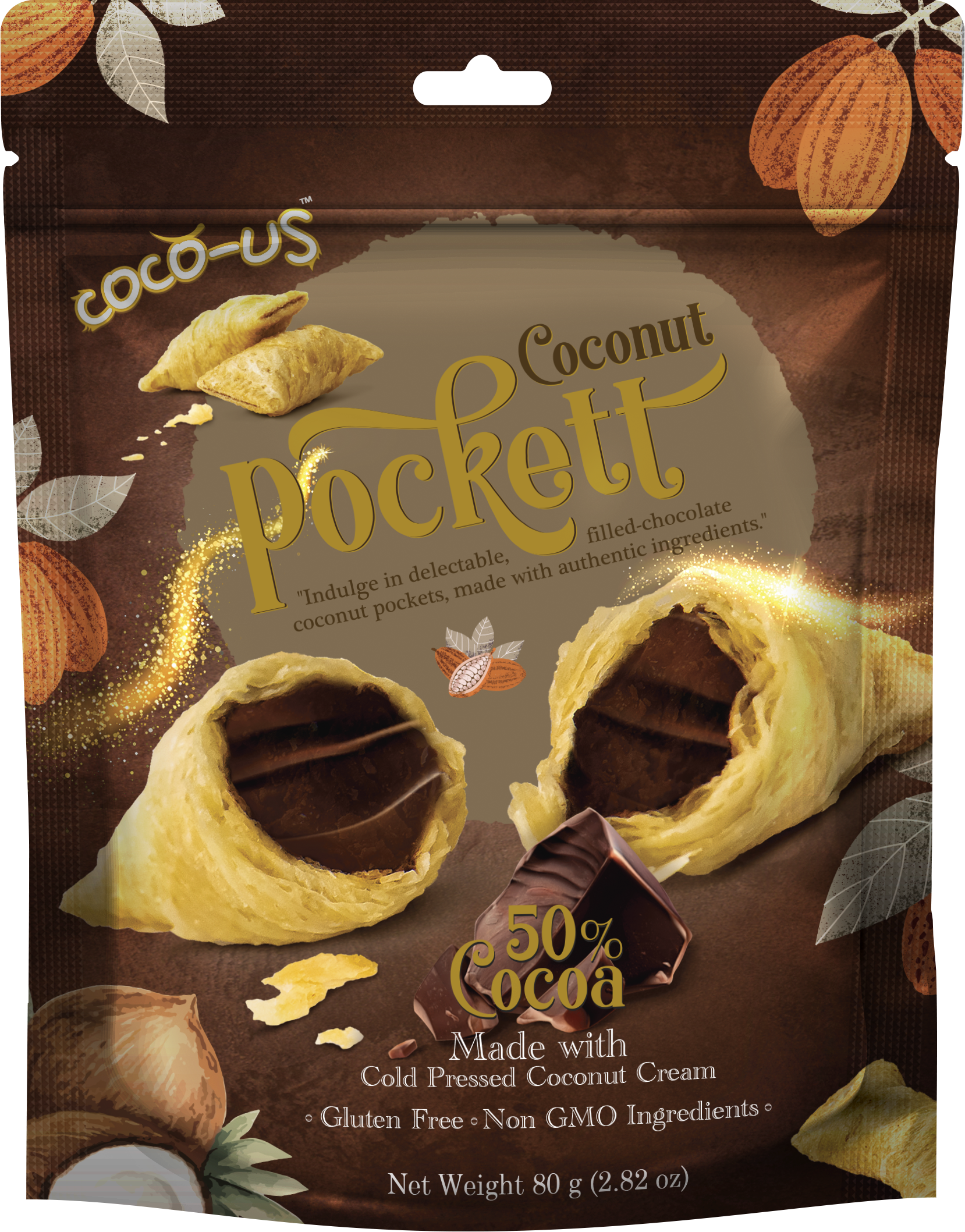 Coconut Pockett 80g (Original Flavor with Dark Chocolate 50%)