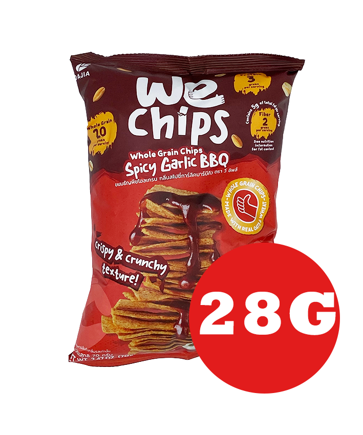 We Chips Whole Grain Chips Spicy Garlic BBQ Flavor 28g