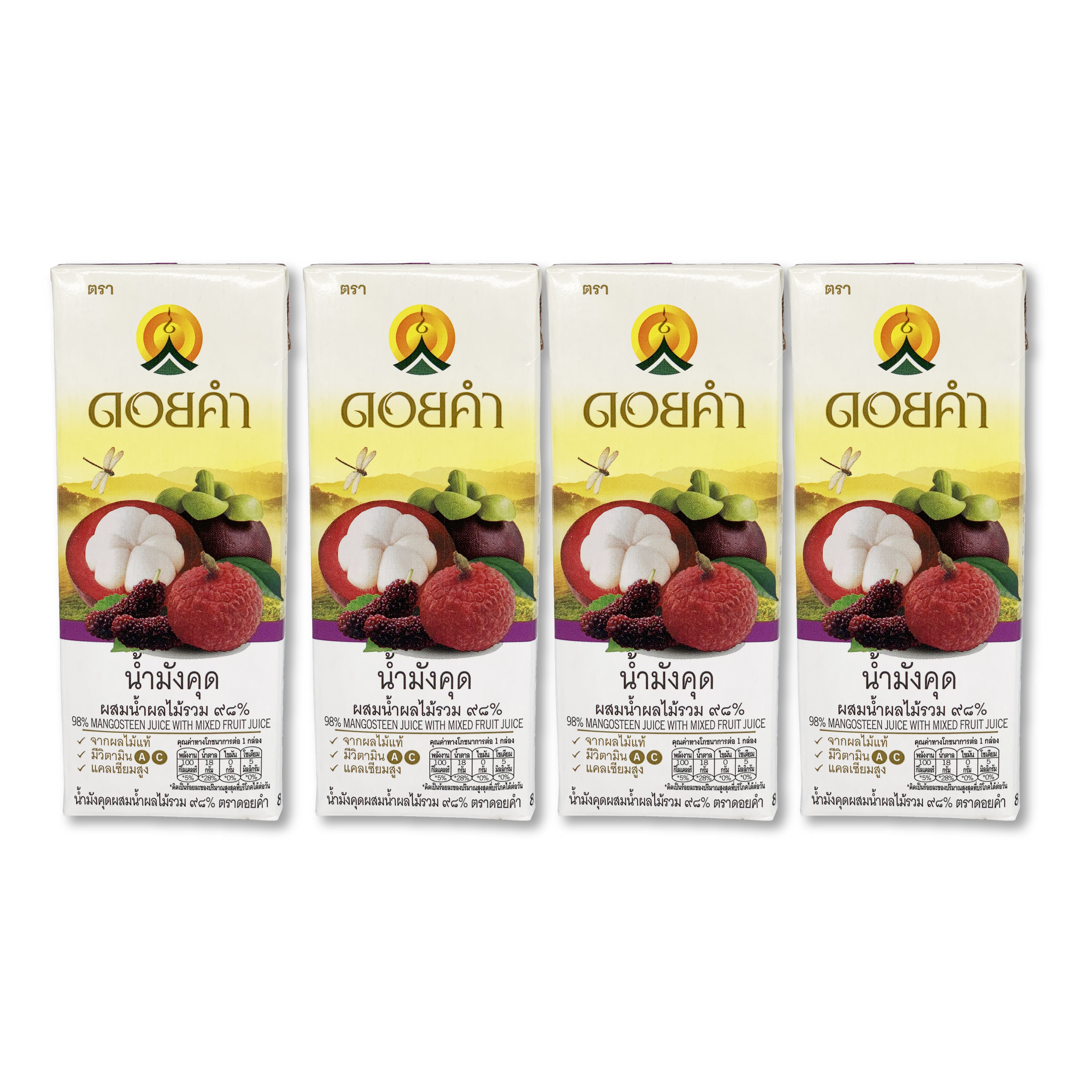 Mangosteen with Mixed Fruit Juice 4 x 200ML (Pack)