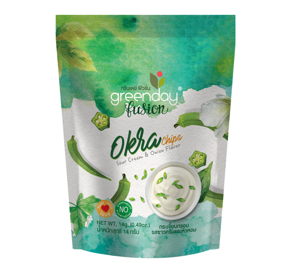 Okra Chips with Sour Cream & Onion Flavor 