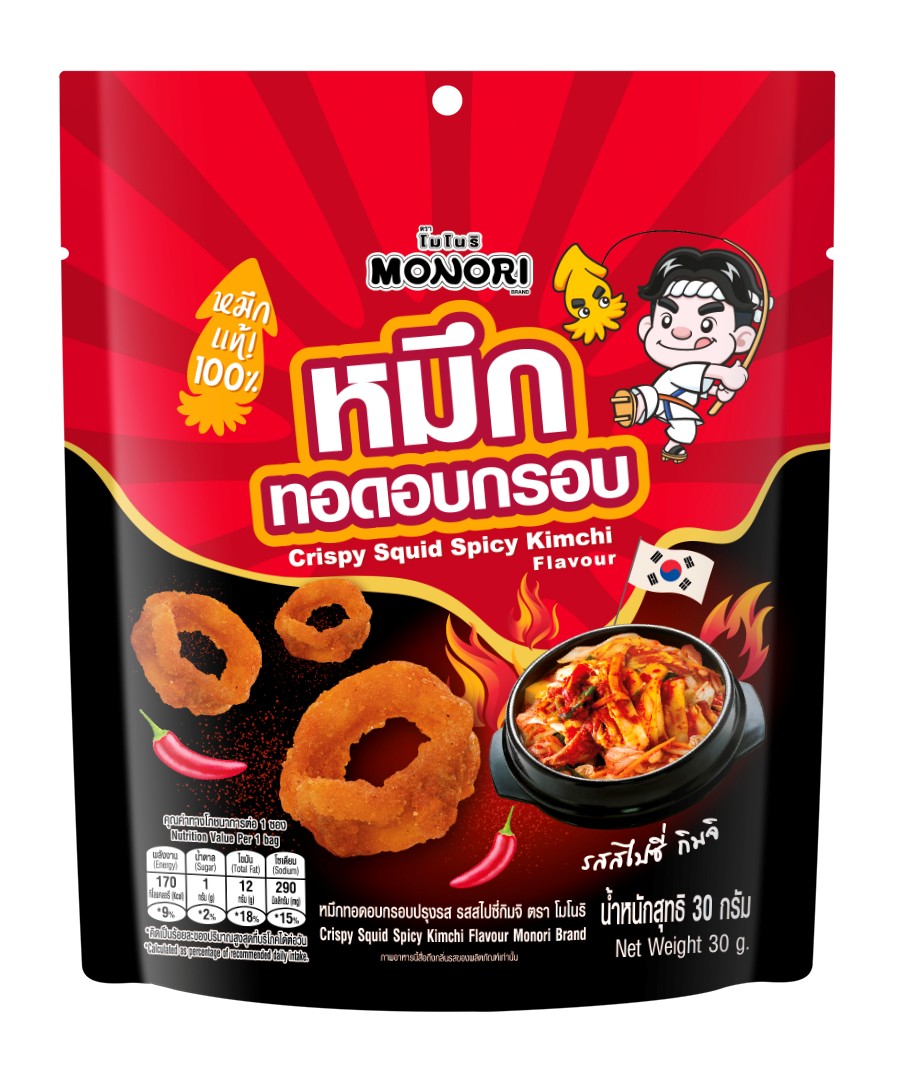 Monori Crispy Squid Snack Spicy KimChi Flavor